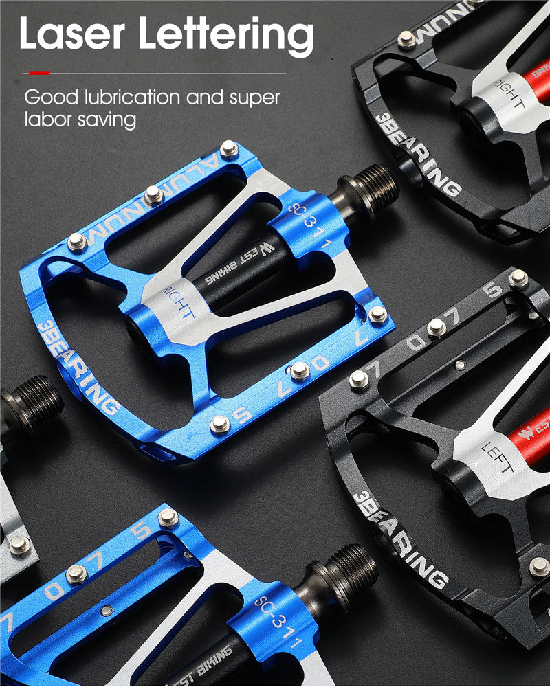 WEST BIKING 3 Bearings Bicycle Pedals Ultralight Anti-slip