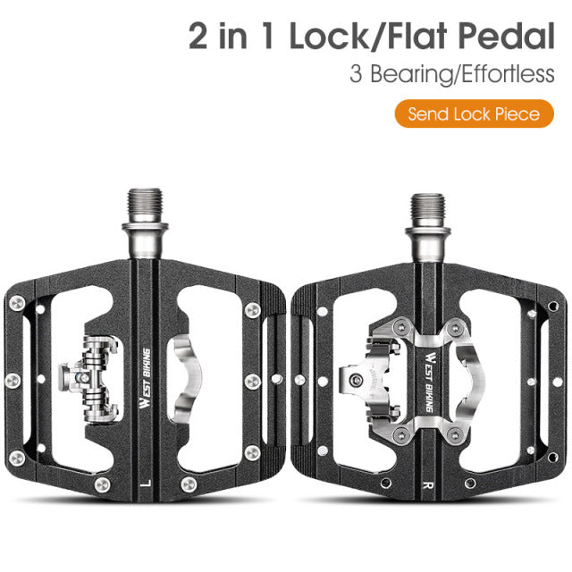 WEST BIKING 3 Bearings Bicycle Pedals Ultralight Anti-slip