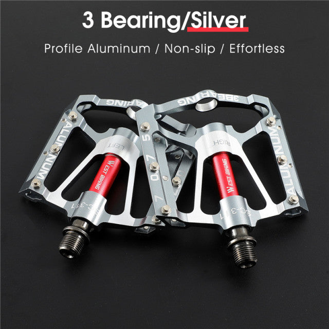 WEST BIKING 3 Bearings Bicycle Pedals Ultralight Anti-slip